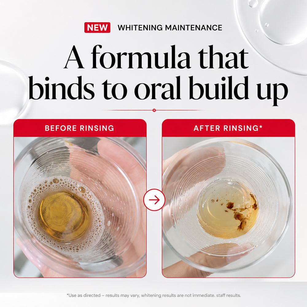 Stain Whitening Mouthwash – Lift Visible Buildup, Freshen Breath & Maintain White Teeth
