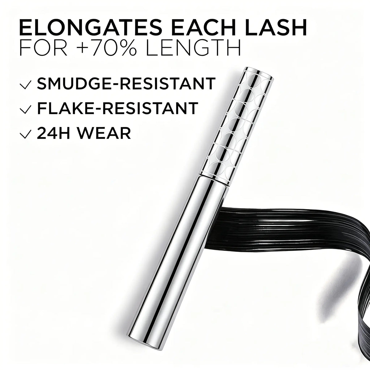 Metal Wand Tubing Mascara Long-wearing tubing formula for stunning length & With built-in brush