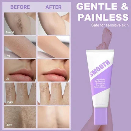 Bikini Pain-Free Hair Removal Cream Smooth Skin, Without the Pain Gentle & Fast-Acting Depilatory
