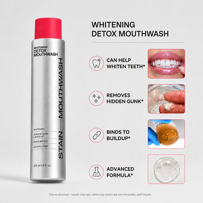 Stain Whitening Mouthwash – Lift Visible Buildup, Freshen Breath & Maintain White Teeth