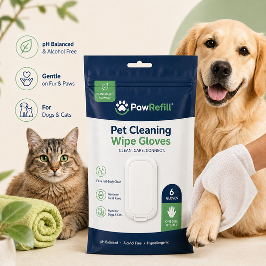 Deodorizing Glove Wipes for Dogs & Cats - Waterless Bath Alternative
