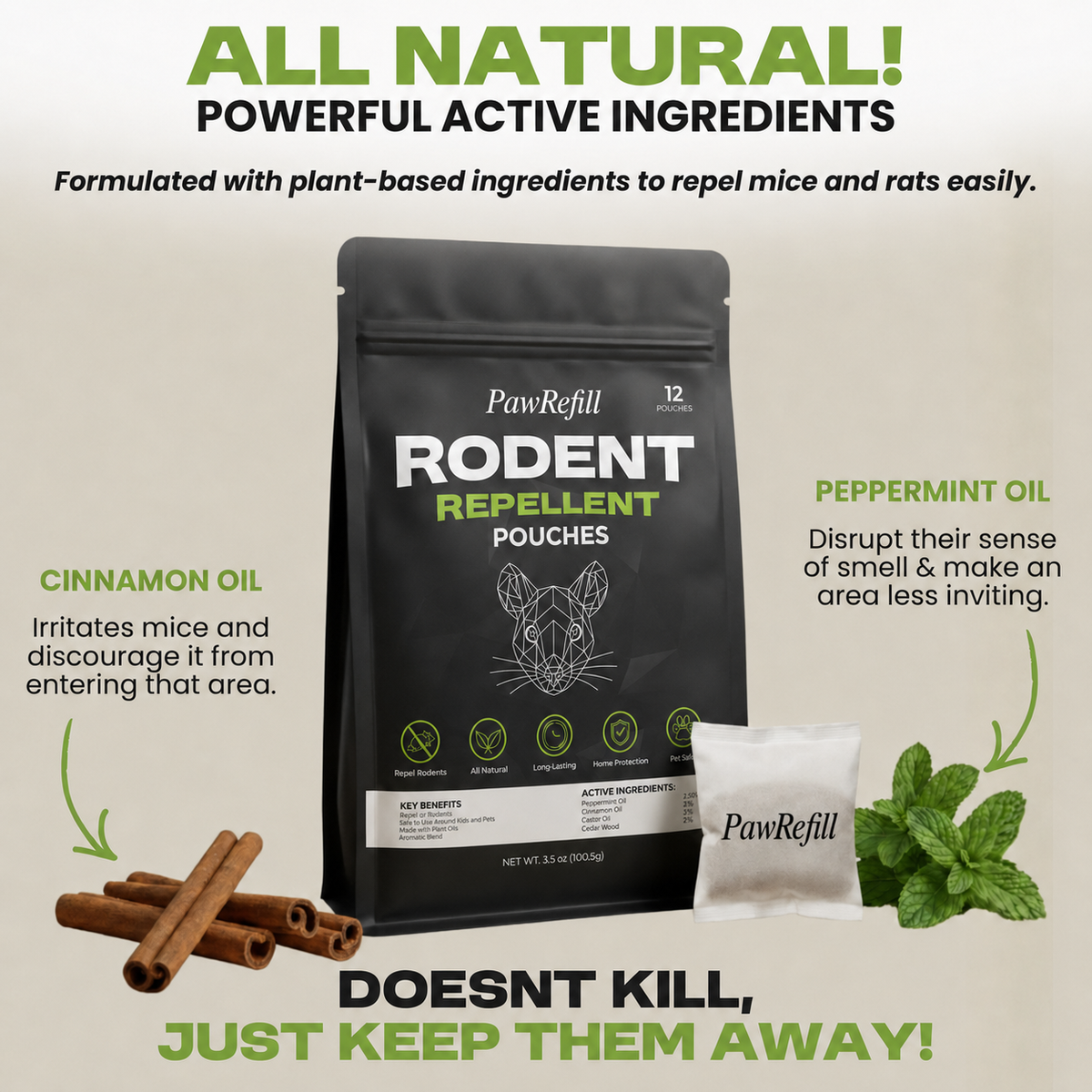 PawRefill® Natural Rodent Repellent Pouches