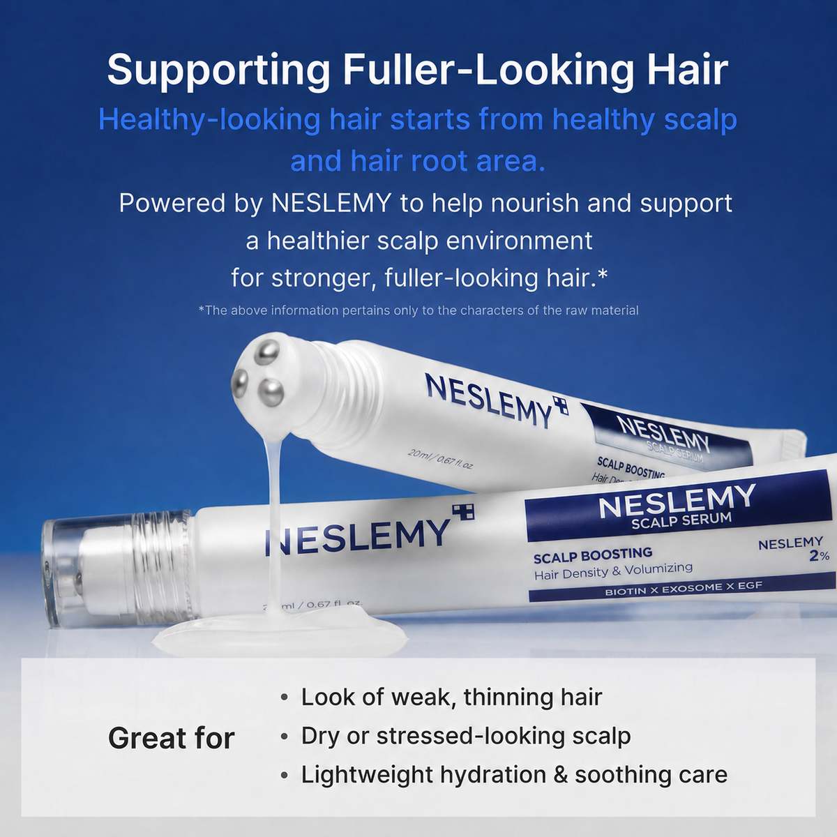 Scalp Strengthening Roll-On Serum – Deoxyribose, Rosemary, EGF & Caffeine for Fuller-Looking Hair