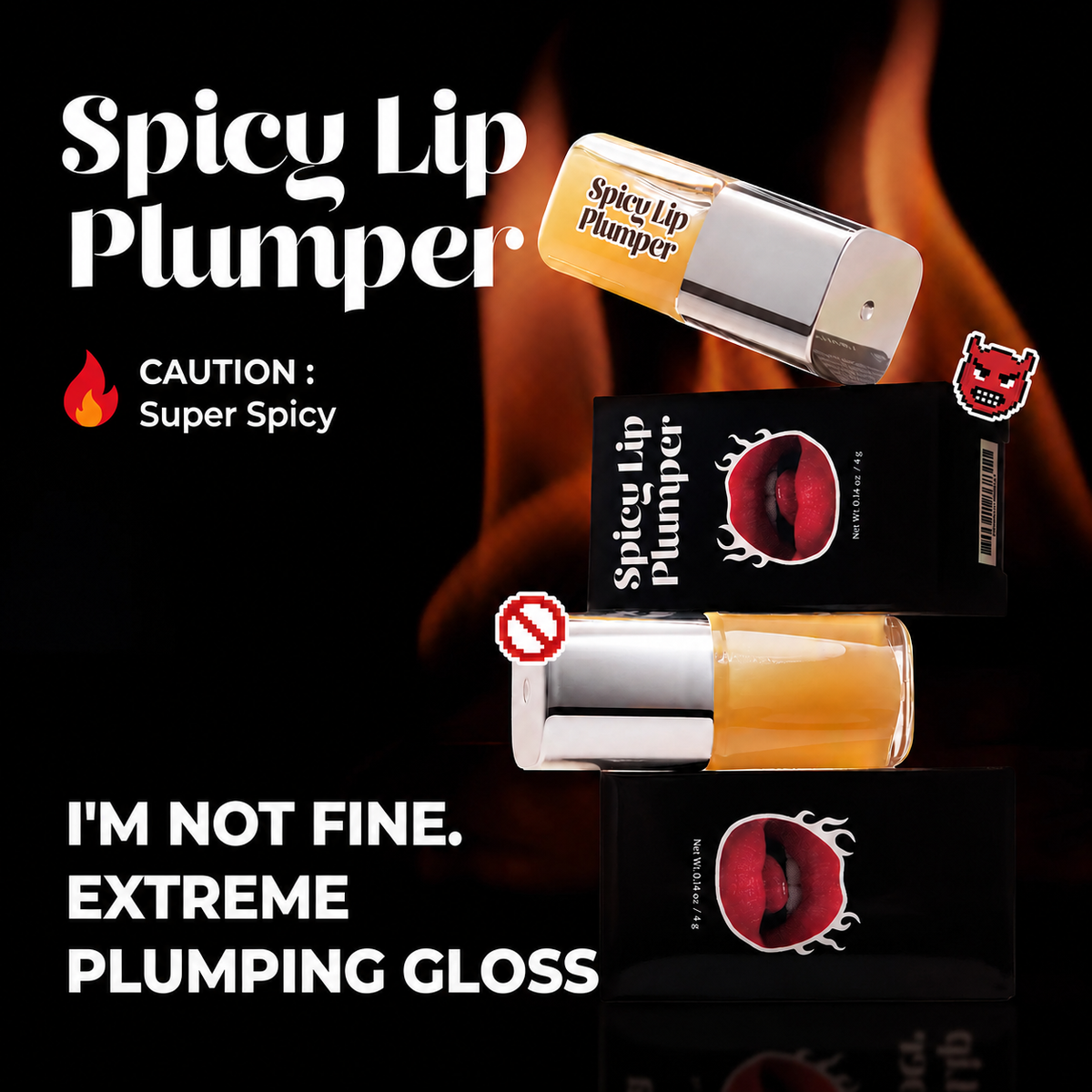 Spicy Lip Plumper — Fuller-Looking Lip Plumper Gloss, Non-Sticky, High-Shine Finish
