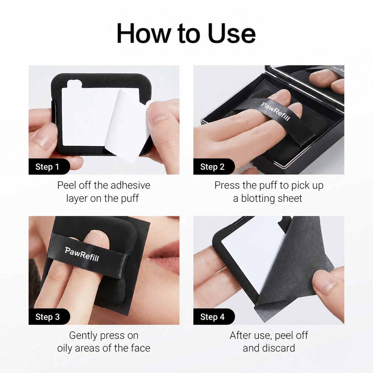Black Magnet Oil Blotting Setting Sheet With Powder More Control Oil Keep Fresh 2 IN 1 Blotting Sheet