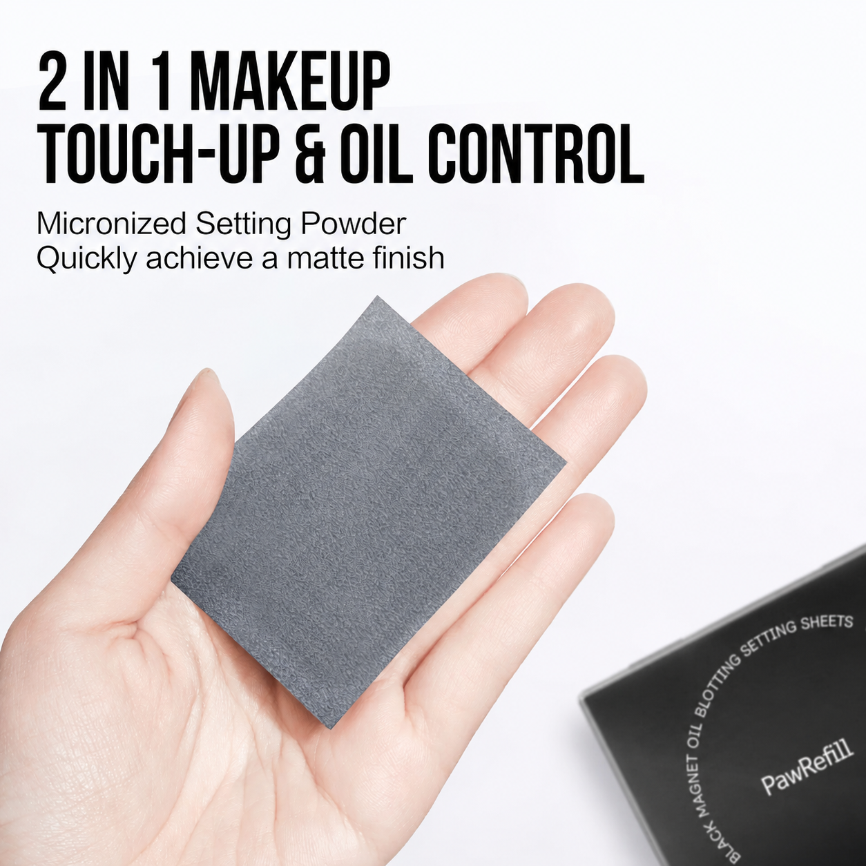 Black Magnet Oil Blotting Setting Sheet With Powder More Control Oil Keep Fresh 2 IN 1 Blotting Sheet