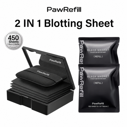 Black Magnet Oil Blotting Setting Sheet With Powder More Control Oil Keep Fresh 2 IN 1 Blotting Sheet