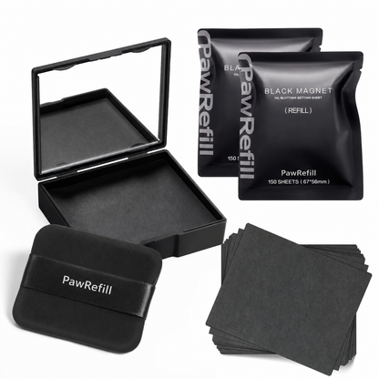 Black Magnet Oil Blotting Setting Sheet With Powder More Control Oil Keep Fresh 2 IN 1 Blotting Sheet