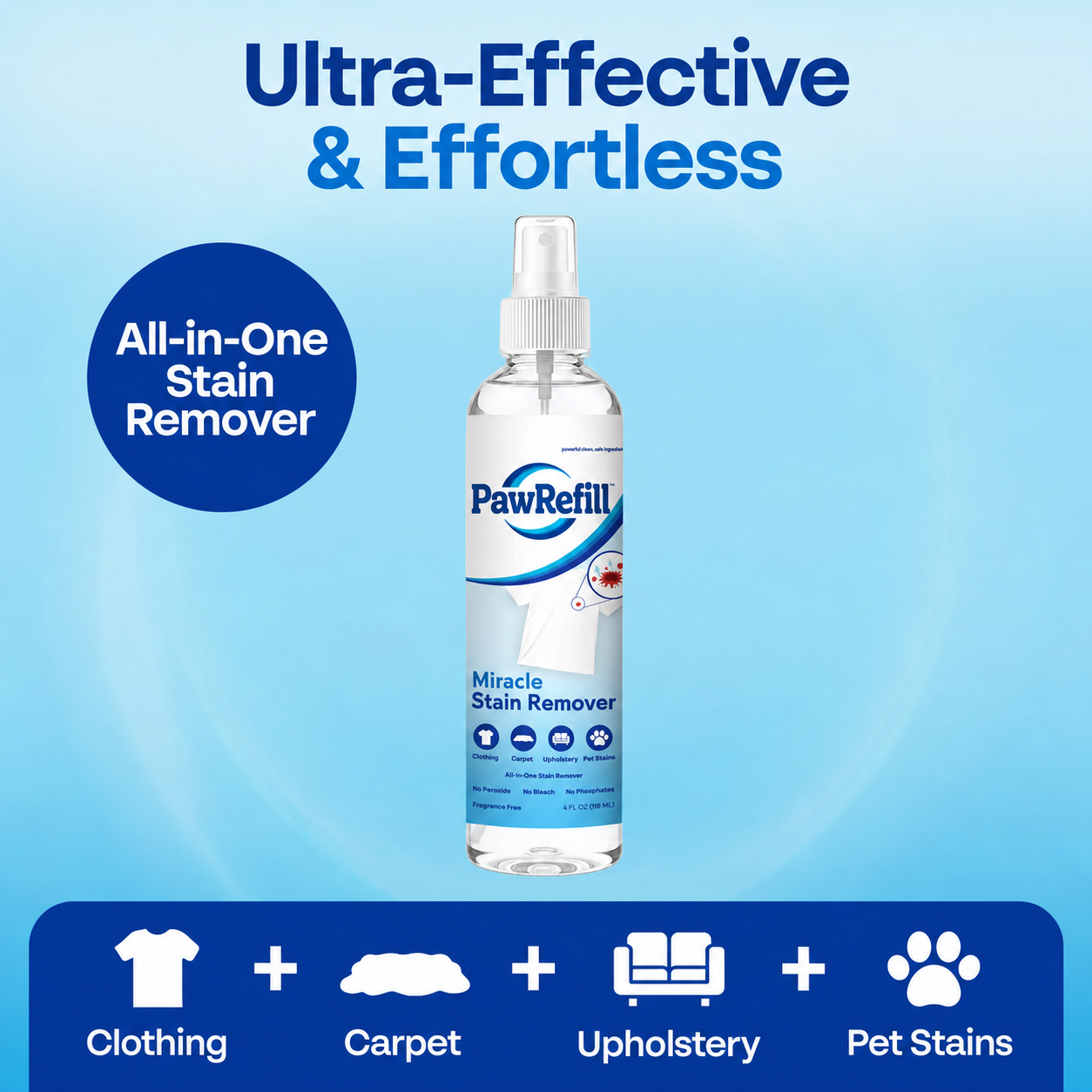 Miracle Stain Remover Spray: Removes Virtually All Household Stains Powerful All-In-One Solution