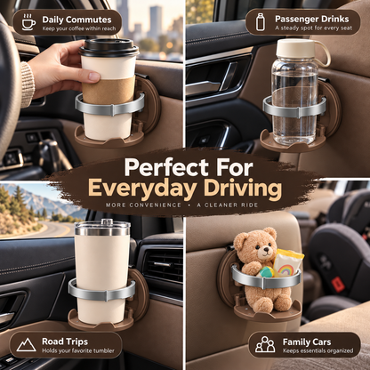 Foldable Car Cup Holder with Hook – Space-Saving Drink & Interior Organizer
