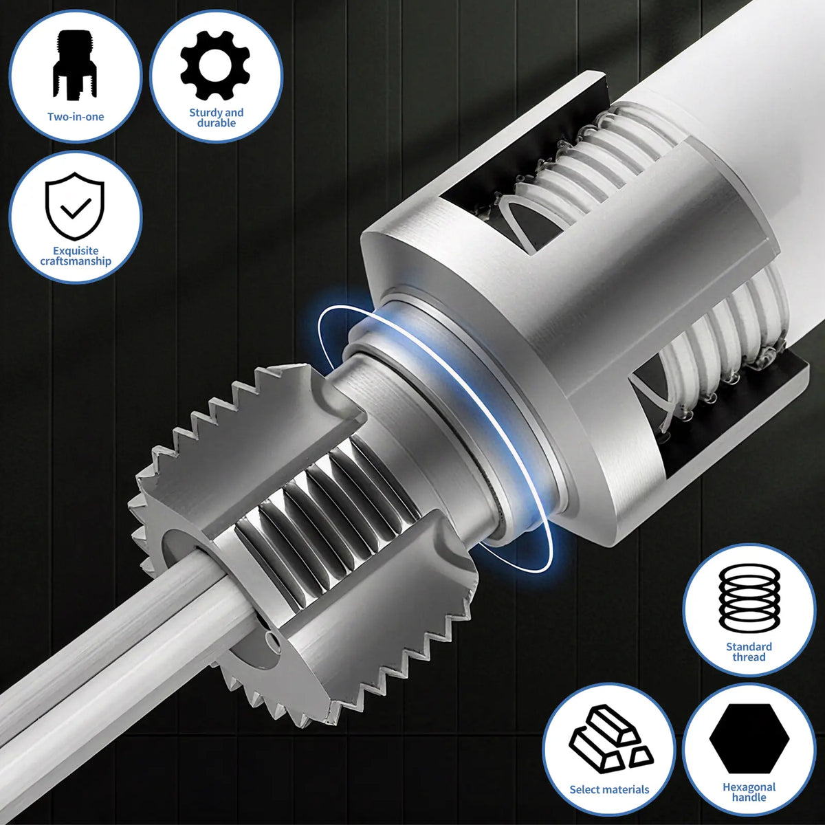 Pipe Tapping and Threading Tool Dual-Specification Compatible