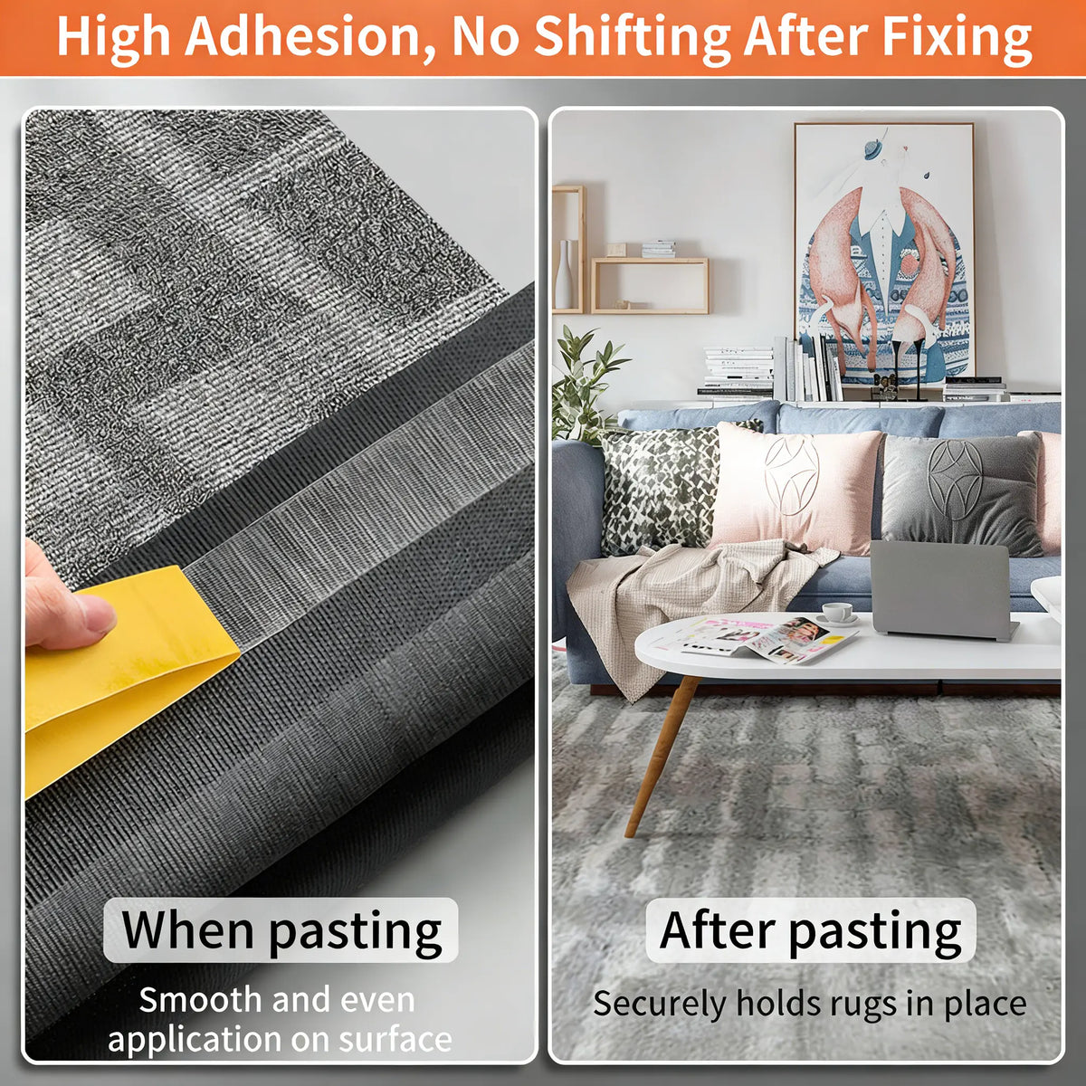 Heavy-Duty Double Sided Tape, Strong Adhesive, Waterproof & Removable, No Residue