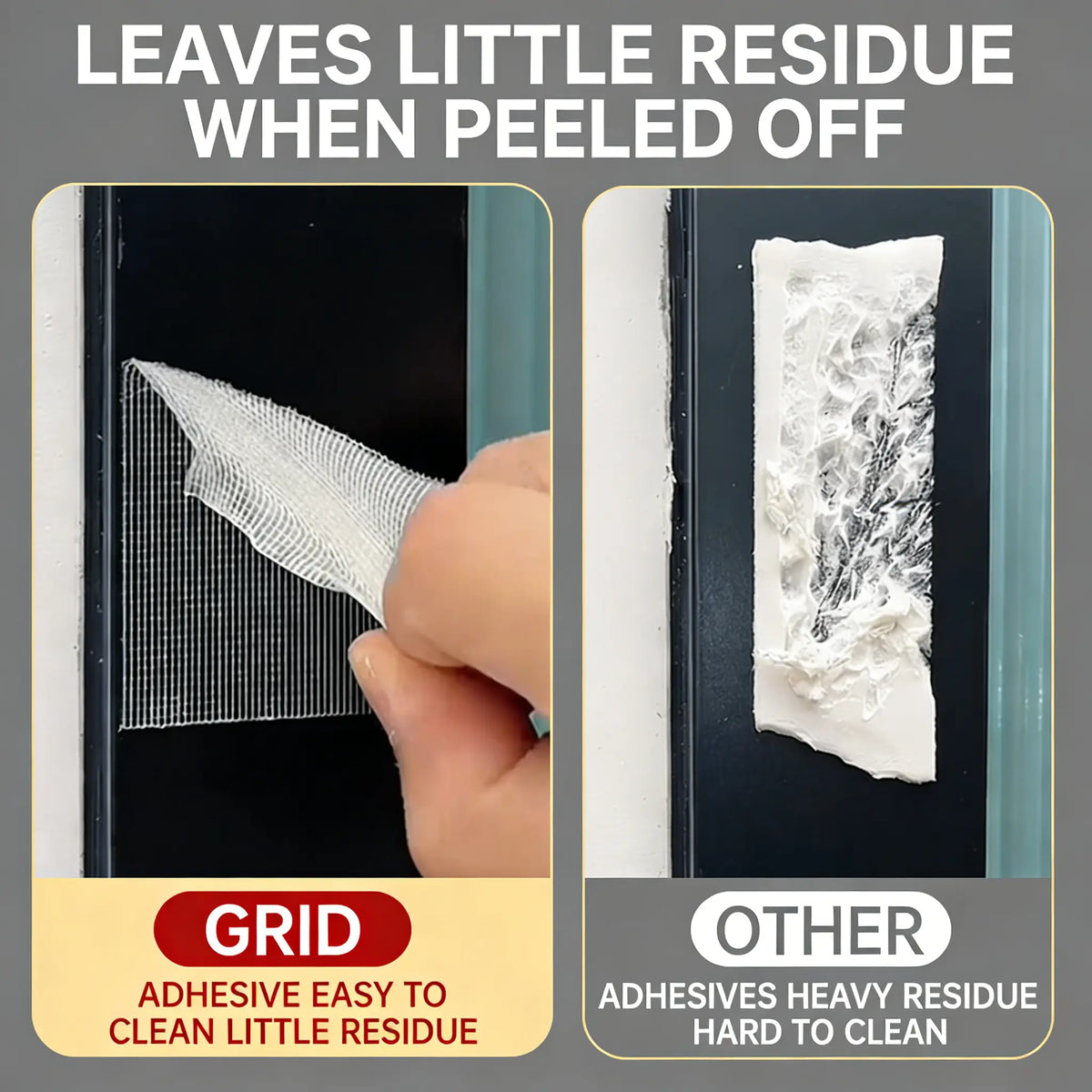 Heavy-Duty Double Sided Tape, Strong Adhesive, Waterproof & Removable, No Residue