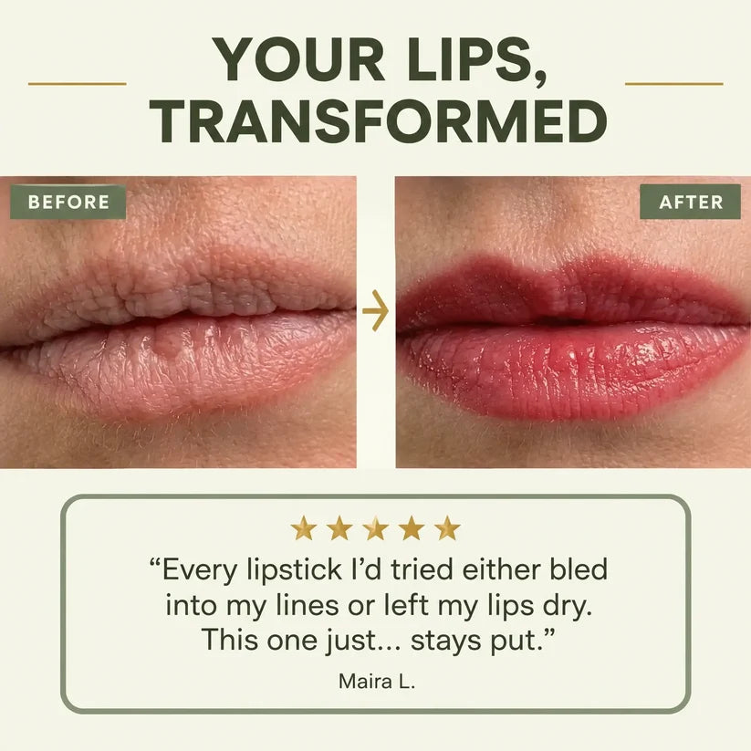 Lip color before and after