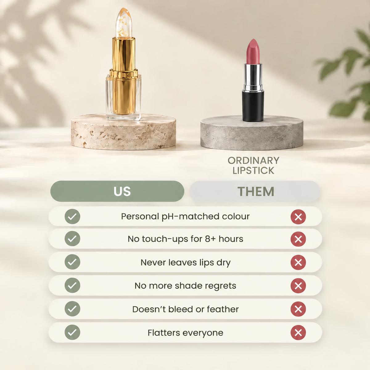 Lipstick for Mature Lips-2-in-1 Color-Adapting Lipstick & Balm